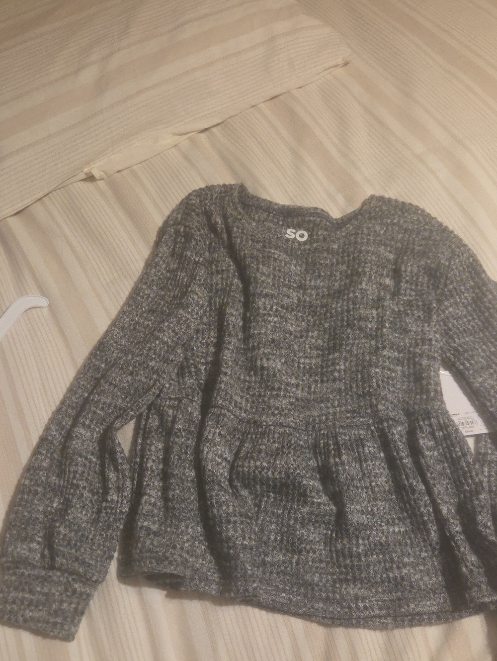 SO Gray Peplum Knit Sweater